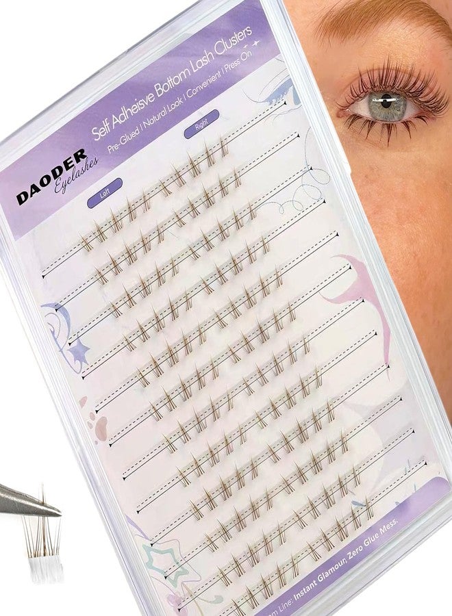 داودر رموش داودر البنية السفلية ذات الرموش المدببة ذاتية اللصق، رموش سفلية خفيفة ملصقة مسبقًا لمظهر طبيعي، رموش سفلية شفافة على شكل حرف J منحنية، مناسبة للرموش تحت العين بطول 4-7 مم (لون عباد الشمس البني). - Image 1